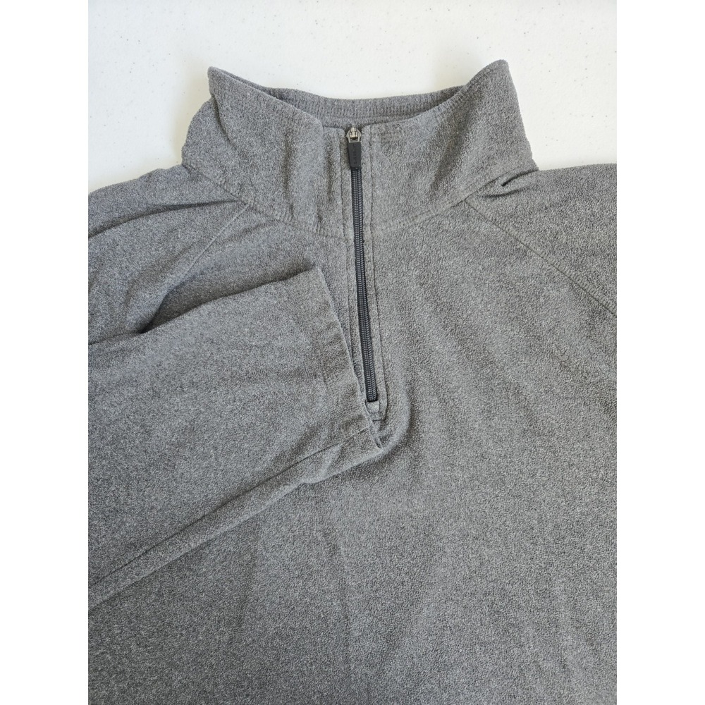 Land's End Men's XXL Gray Lightweight Fleece Thermacheck 1/4 Zip Pullover Jacket